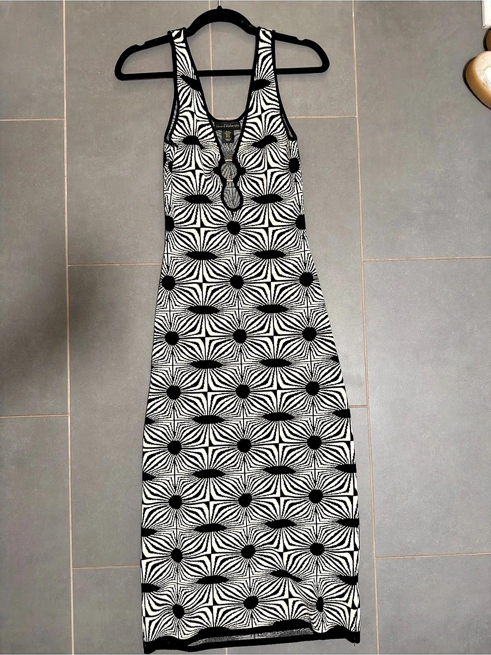 House of Harlow 1960 Black & White Geometric Maxi Dress
